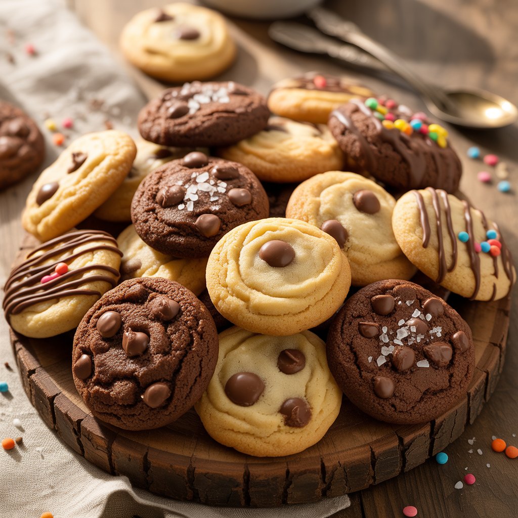 Bakeslice cookies assortment featuring buttery biscuits, chocolate delights, and savory bites